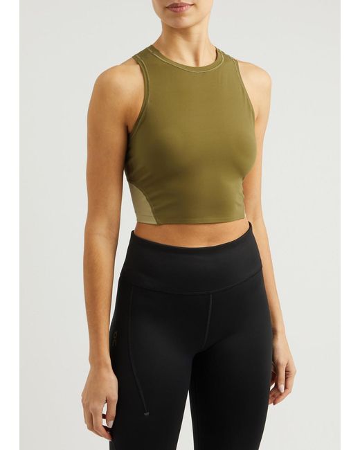 On Shoes Green Movement Cropped Stretch-Jersey Tank
