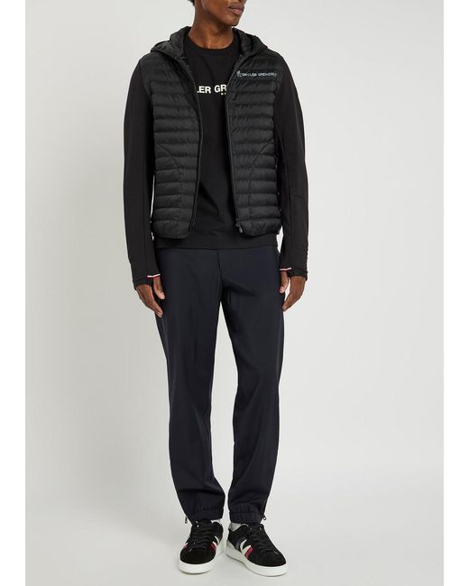 Moncler Black Panelled Cotton-Blend And Shell Jacket for men