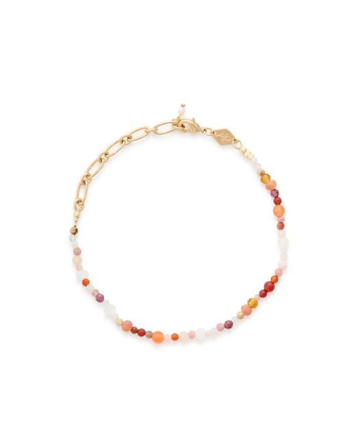 Anni Lu White Flamingo 18Kt-Plated Beaded Bracelet