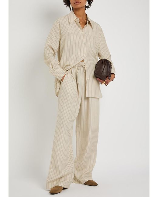 Rohe Natural Wide-Leg Silk-Chiffon Trousers