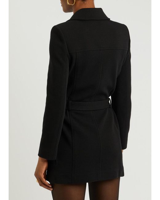 Saint Laurent Black Belted Wool-Blend Jacket