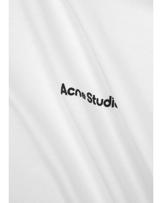 Acne White Logo-print Cotton Top