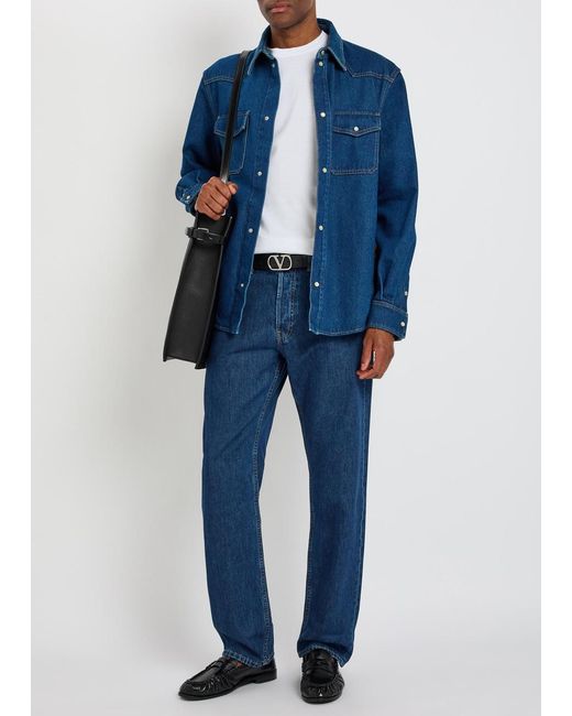 Valentino Garavani Blue Denim Overshirt for men