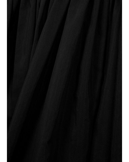 Matteau Black Cotton And Silk-blend Maxi Dress