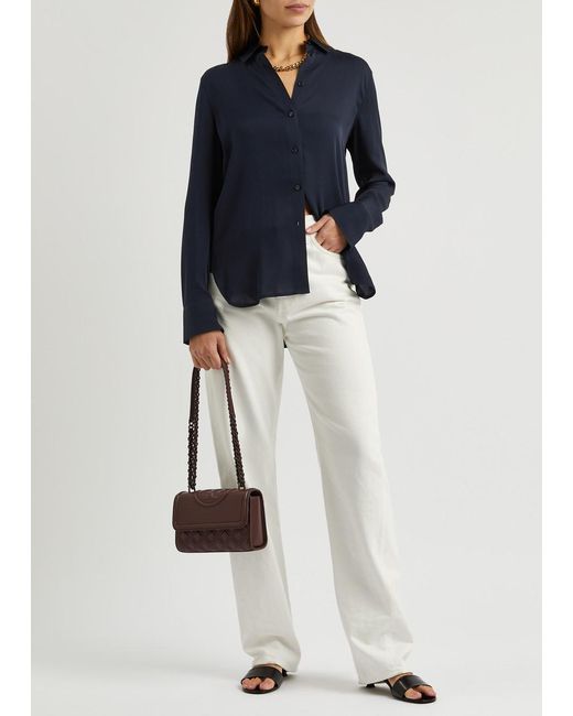 Vince Blue Stretch-silk Shirt