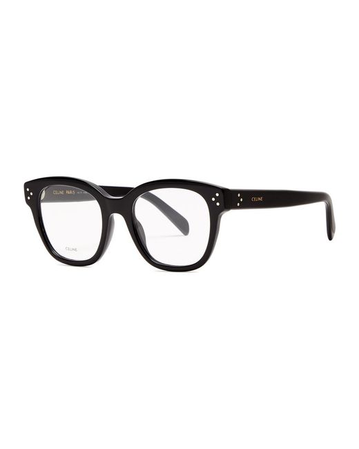 Céline Black Square-Frame Optical Glasses, Glasses, , Can Be Fitted With Prescription Lenses, Designer-Engraved Arm