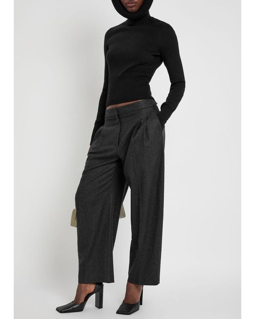 Alaïa Gray Pleated Wool Trousers