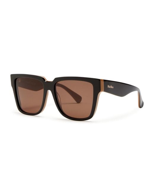 Max Mara Brown Square-Frame Sunglasses