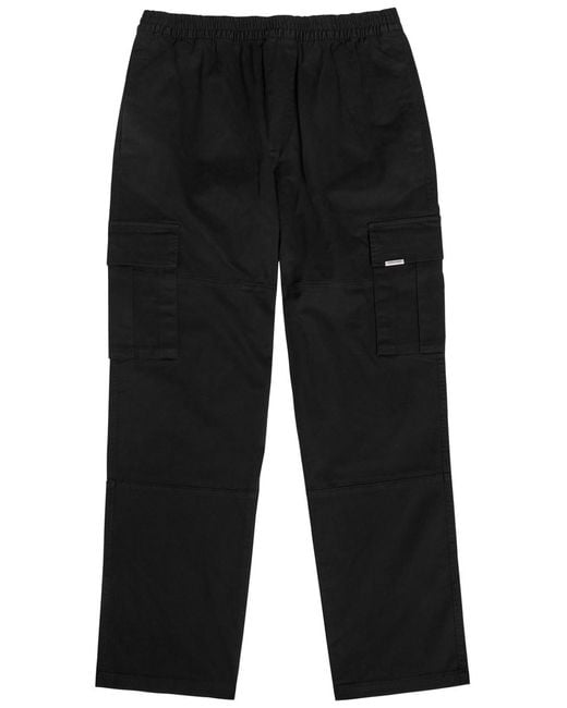 Represent Black Standard Stretch-Cotton Cargo Trousers for men