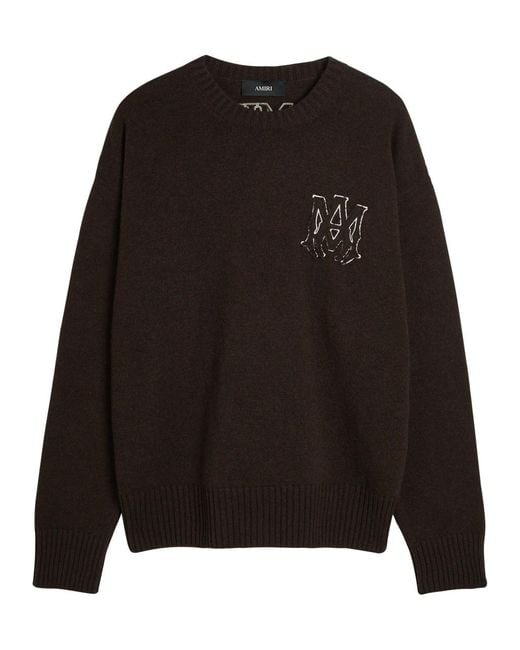 Amiri Black Ma Logo-Appliquéd Wool Jumper for men