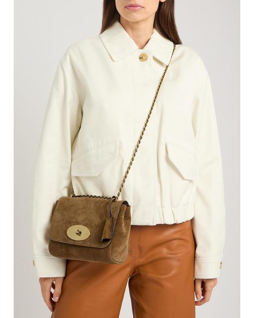 Mulberry Brown Lily Suede Shoulder Bag