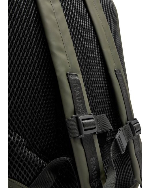 Rains Green Trail Rolltop Backpack for men