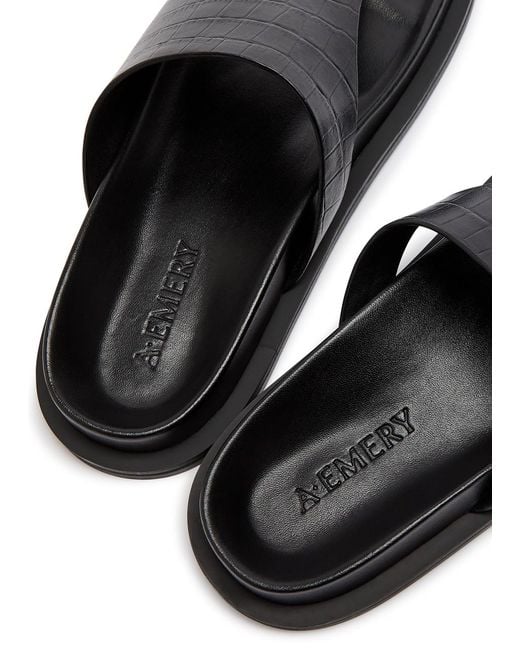 A.Emery Black Imara Suede Flip Flops