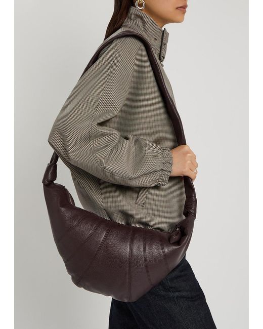 Lemaire Brown Croissant Medium Grained Leather Shoulder Bag