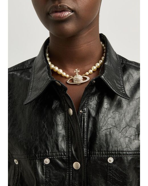【Vivienne Westwood】 Embellished choker Orb embellished choker in silver - Vivienne Westwood | Mytheresa