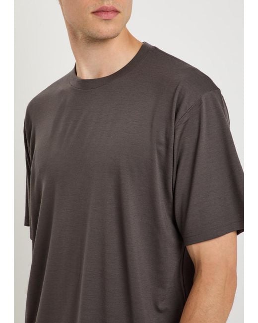Ssstein Gray Oversized Wool T-Shirt for men