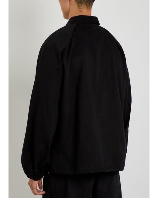 Bode Black Logo-Embroidered Cotton-Twill Track Jacket for men