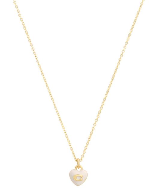 COACH Metallic Heart Enamelled Necklace