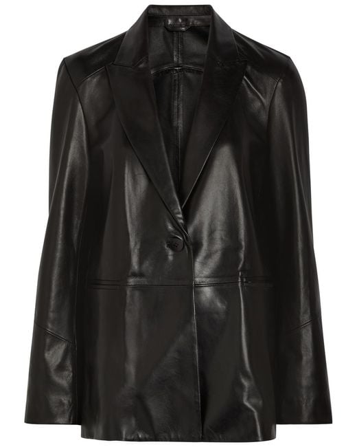 Nour Hammour Black Arden Leather Blazer