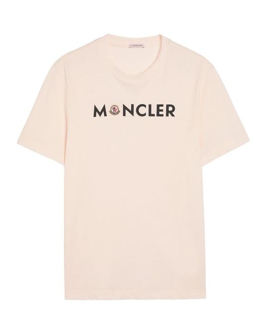 Moncler Natural Logo-Print Cotton T-Shirt for men