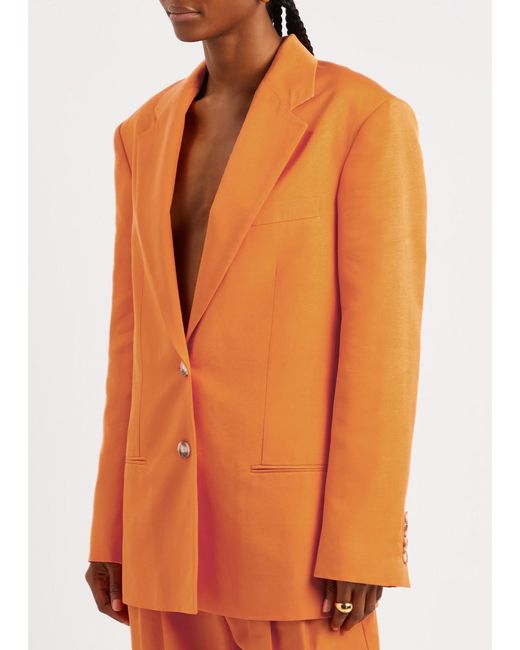 Stella McCartney Orange Oversized Single-breasted Blazer