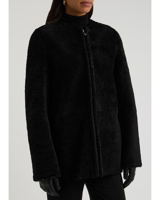 Totême Black Shearling Coat