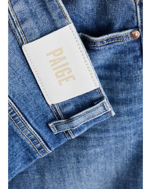 PAIGE Blue Sasha Distressed Wide-Leg Jeans