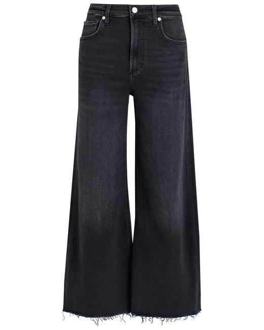 Citizens of Humanity Blue Lyra Cropped Wide-Leg Jeans
