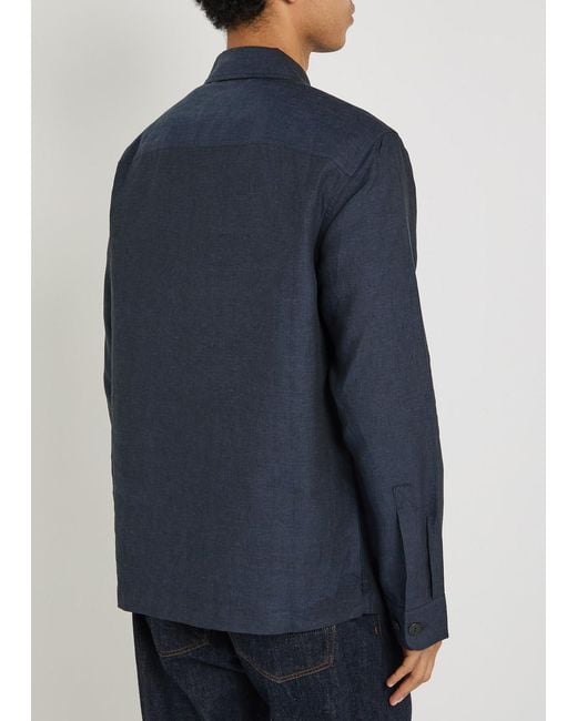 Belstaff Blue Forge Linen Jacket for men