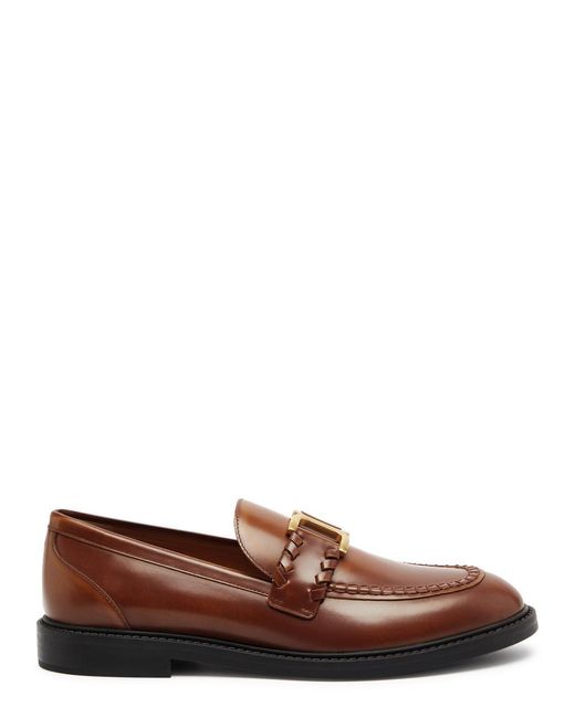 Chloé Brown Marcie Leather Loafers