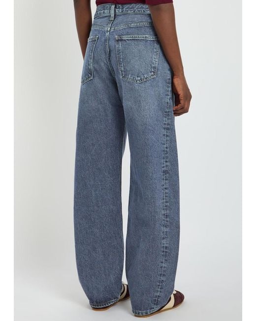 Agolde Blue Luna Pieced Barrel-Leg Jeans