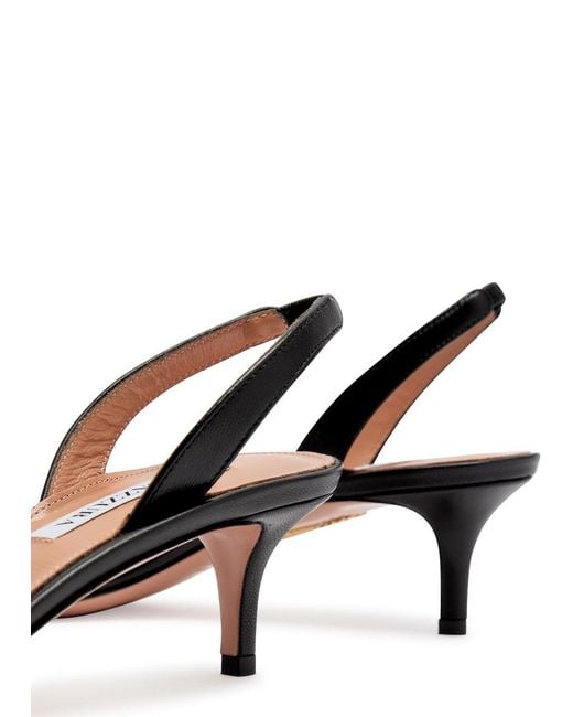 Aquazzura Black So Nude 50 Leather Sandals