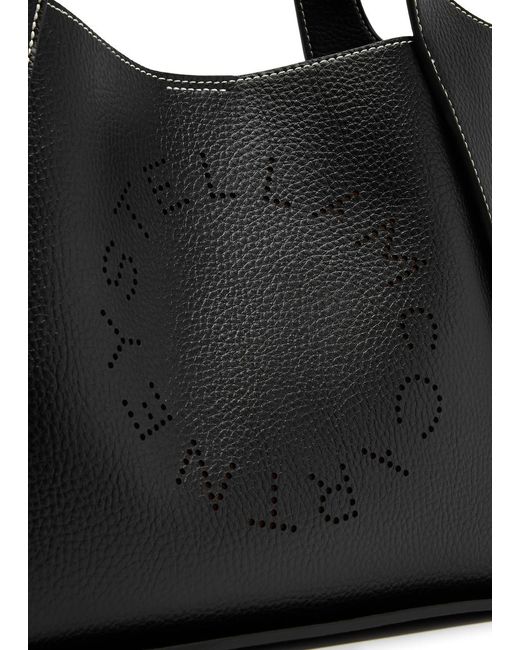 Stella McCartney Black Stella Logo Faux Leather Tote