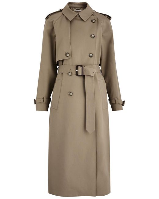 Stella McCartney Natural Double-Breasted Cotton Trench Coat