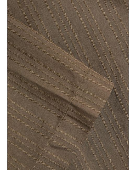 Sunspel Brown Striped Embroidered Cotton Shirt for men