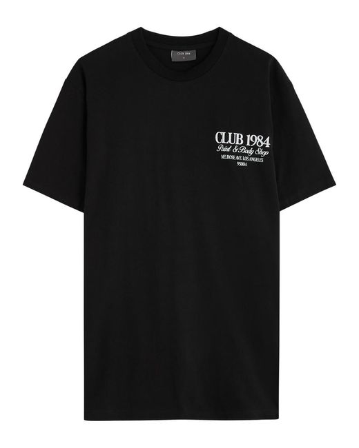 Club 1984 Black Body Shop Printed Cotton T-Shirt for men