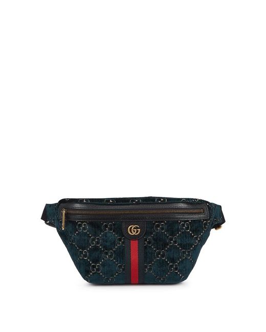 Gucci Blue GG Velvet Belt Bag for men