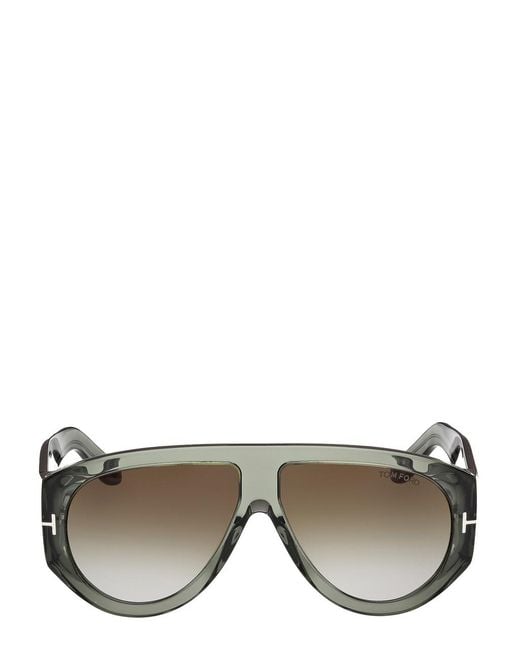 Tom Ford Gray Bronson Aviator-Style Sunglasses