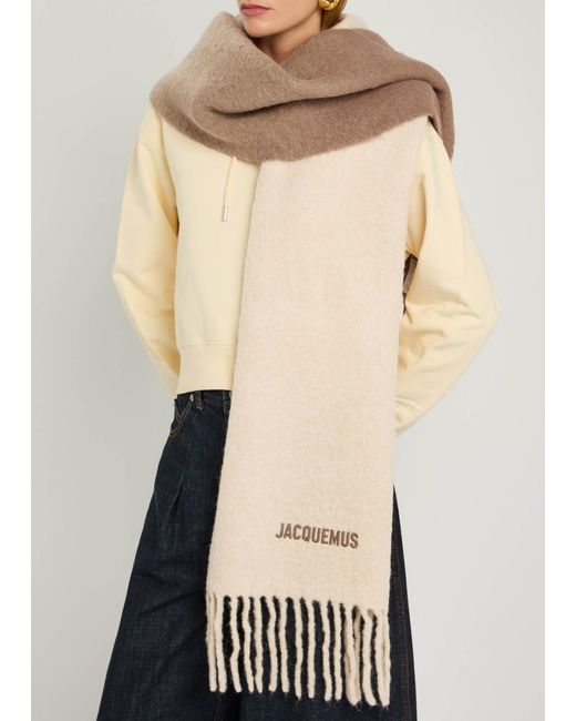 Jacquemus Natural Le Moisson Dégradé Alpaca-Blend Scarf