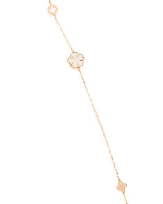 Tory Burch White Forget Me Not Long 18Kt-Plated Necklace