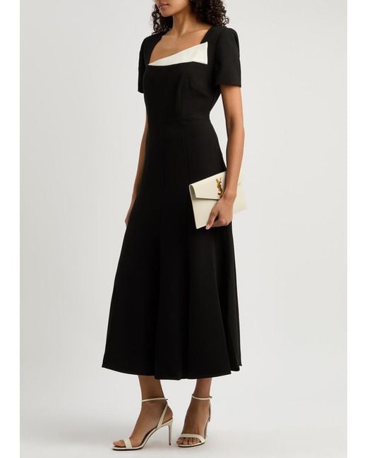 Roland Mouret Black Crepe Midi Dress