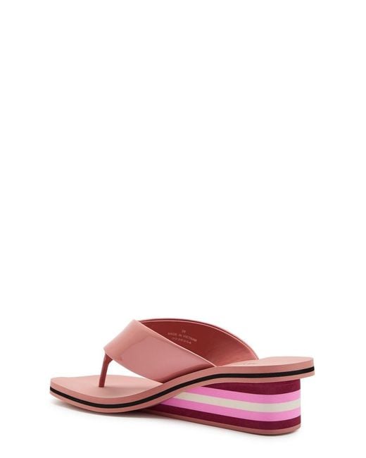 Chloé Pink Swimming Cool 45 Patent Leather Wedge Sandals