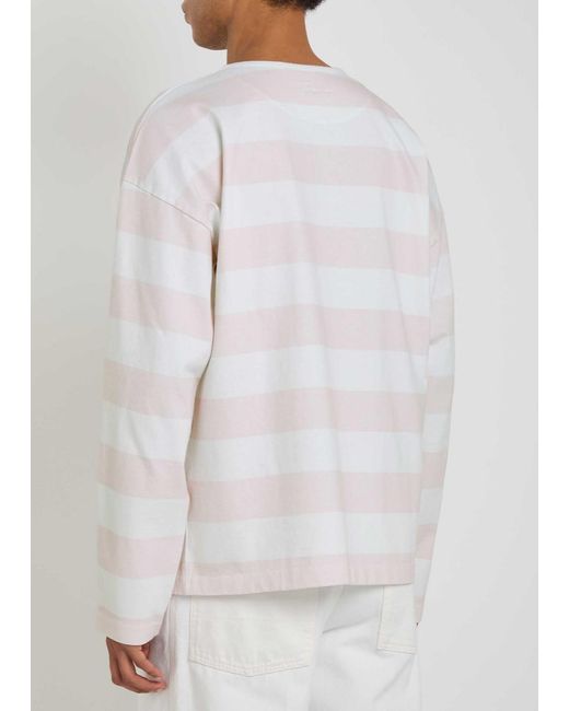 Jacquemus White Le Tshirt Mariniére Striped Cotton T-Shirt for men