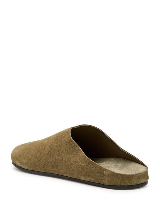 The Row Green Hudson Suede Sliders
