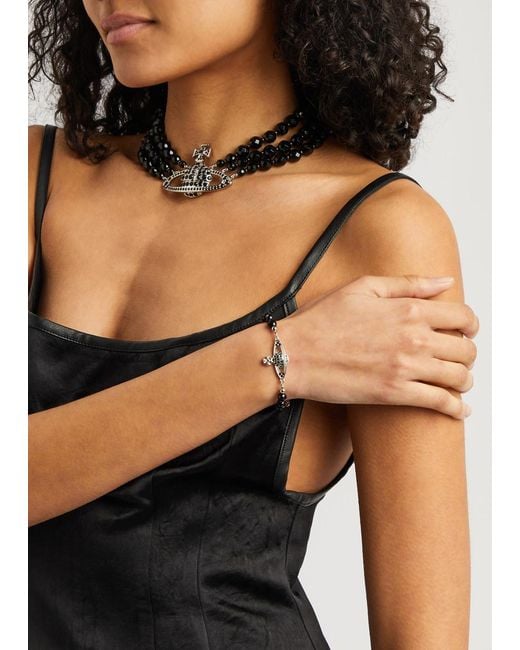 Vivienne Westwood Metallic Messaline Orb Beaded Bracelet