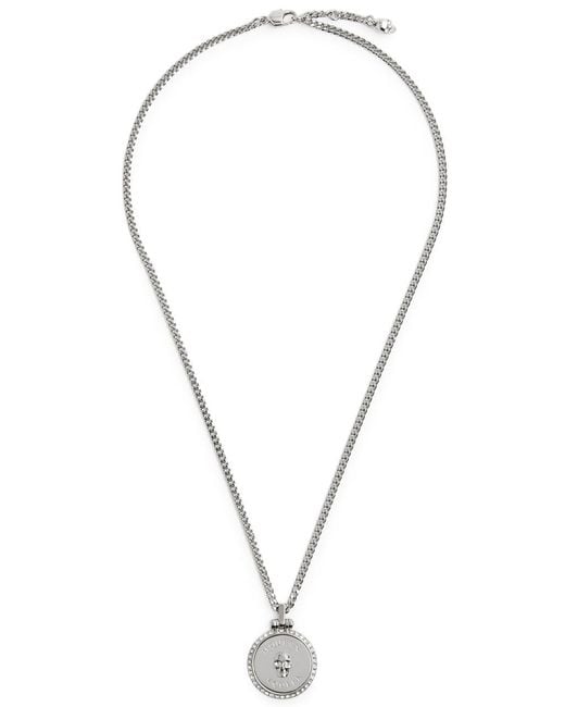 McQueen Metallic Sovereign Crystal-Embellished Skull Necklace for men