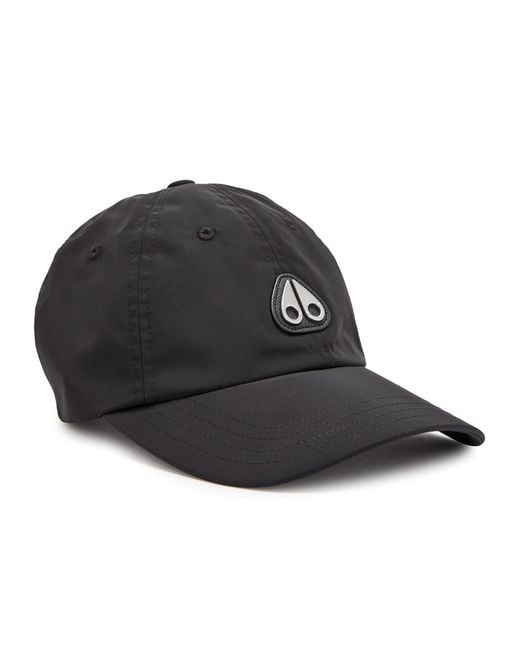 Moose Knuckles Black Crescent Logo Shell Cap for men