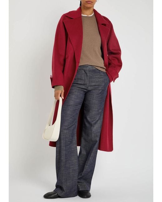 Joseph Red Arline Wool And Cashmere-Blend Trench Coat