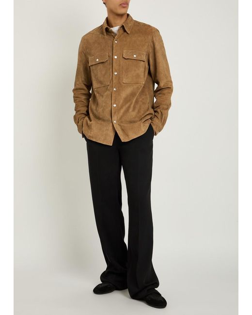 Rick Owens Brown Suede Overshirt for men