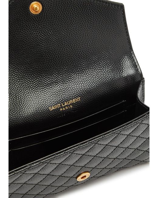 Saint Laurent Black Envelope Quilted Leather Wallet